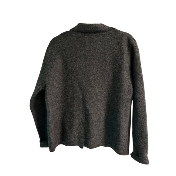 Karen Scott Womens Pure Wool Cardigan Jacket Made In Australia Button Front Dark - Picture 5 of 13